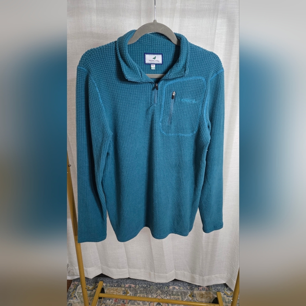 Kids Teal Quarter-Zip Sweater